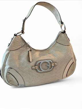 Guess Embossed Hobo Bag in Beige Y2K vintage shoulder purse